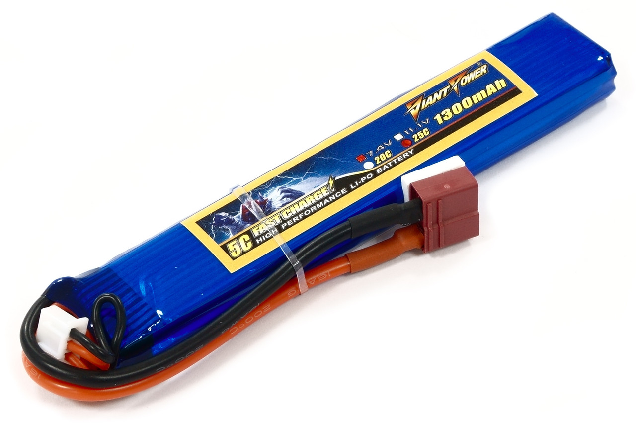 

Аккумулятор для страйкбола Dinogy Giant Power Li-Pol 7.4V 2S 1300mAh 25C 12.5х21х130 мм T-Plug (2722936693825)