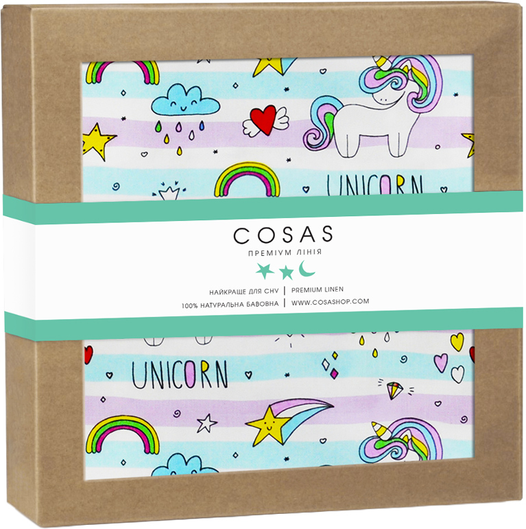 

Пеленка непромокаемая Cosas Diaper Unicorn Rainbow 70х120 (Diaper_UnicornRainbow_120) (4822052053362)