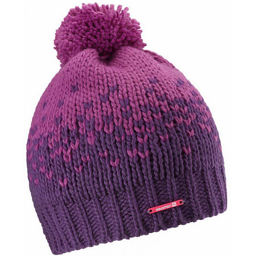 

Шапка Salomon PEARL BEANIE фіолетово рожева