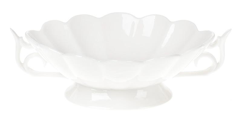 

Фруктовница White City Чаша с ручками 25.5 см, белый фарфор Bona BD-988-204
