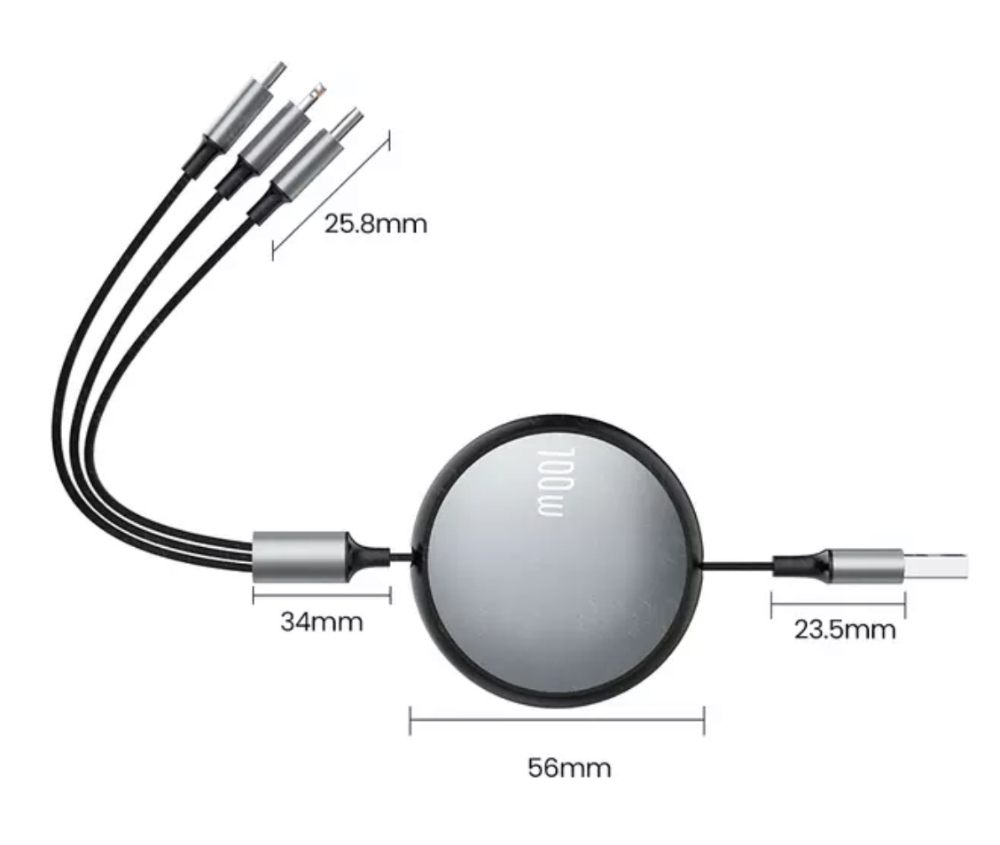 Кабель рулетка 3 в 1 MicroUSB Type-C Lightning для зарядки Android и iPhone  1м – фото, отзывы, характеристики в интернет-магазине ROZETKA от продавца:  WMM | Купить в Украине: Киеве, Харькове, Днепре, Одессе,