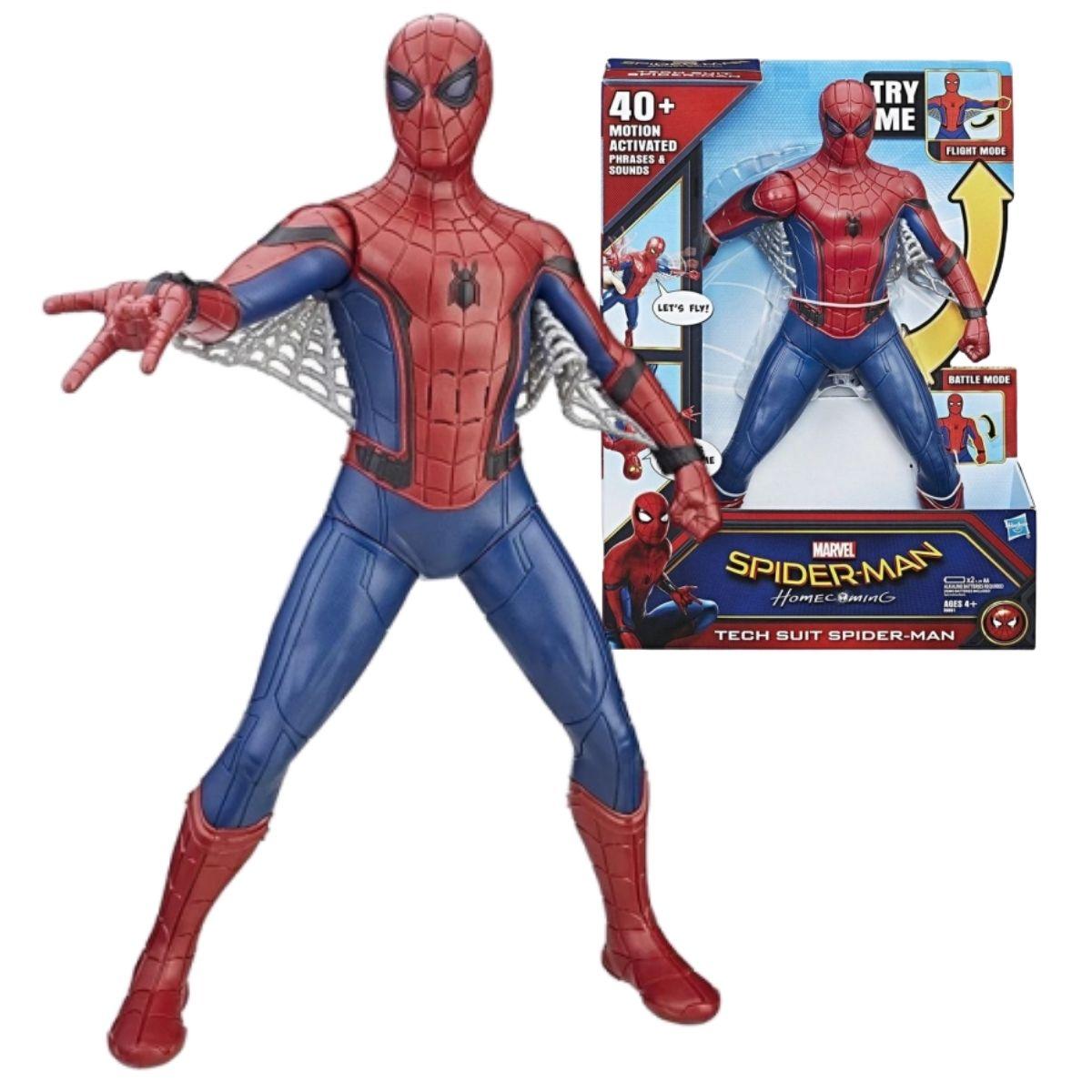 

Большая игровая подвижная интерактивная фигурка супергерой Hasbro Человек-паук Tech Suit Spiderman Homecoming (SKU_156183)