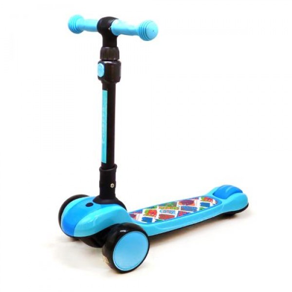 

Самокат трехколесный голубой Scooter GS-0002