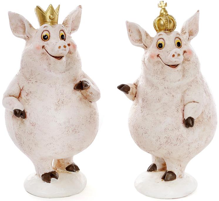 

Набор 2 декоративных фигурки Королевские свинки 9х9х17 см Bona BD-823-498