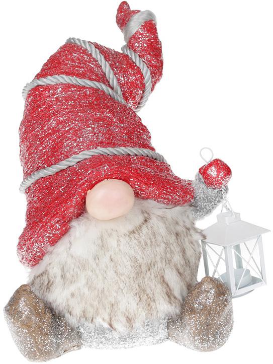 

Статуэтка керамическая Гном с фонариком 40.5 см, красный колпак Bona BD-711-274