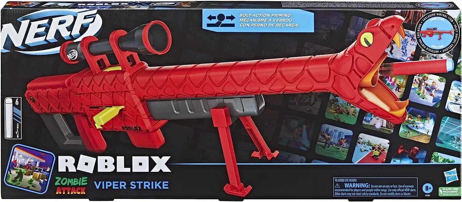 Бластер Нерф Роблокс Гадюка Nerf Roblox Zombie Attack Viper Strike  Sniper-Inspired Blaster Hasbro (F5483) – фото, отзывы, характеристики в  интернет-магазине ROZETKA от продавца: Вuy here | Купить в Украине: Киеве,  Харькове, Днепре,