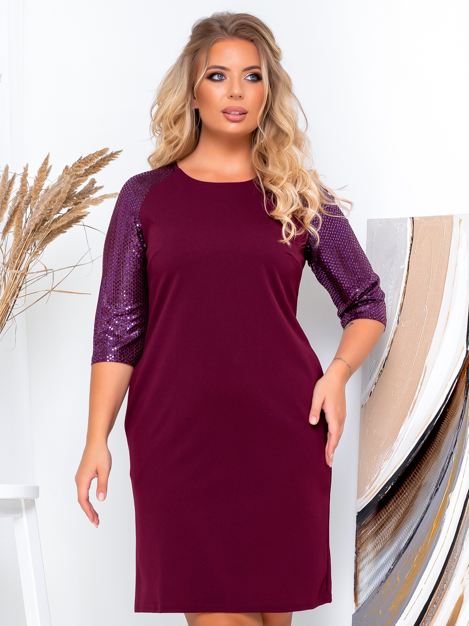 

Платье New Fashion 111  Марсала, Платье New Fashion 111 56 Марсала