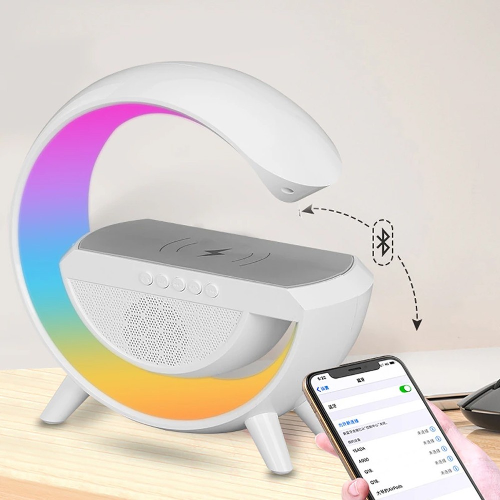 Ночник светильник RGB с Bluetooth колонкой радио и беспроводной зарядкой  для телефона – фото, отзывы, характеристики в интернет-магазине ROZETKA от  продавца: IVS market | Купить в Украине: Киеве, Харькове, Днепре, Одессе,  Запорожье,