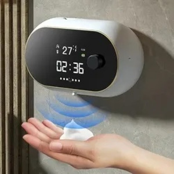 Сенсорный диспенсер настенный дозатор для мыла с часами MYX-W2 White ...