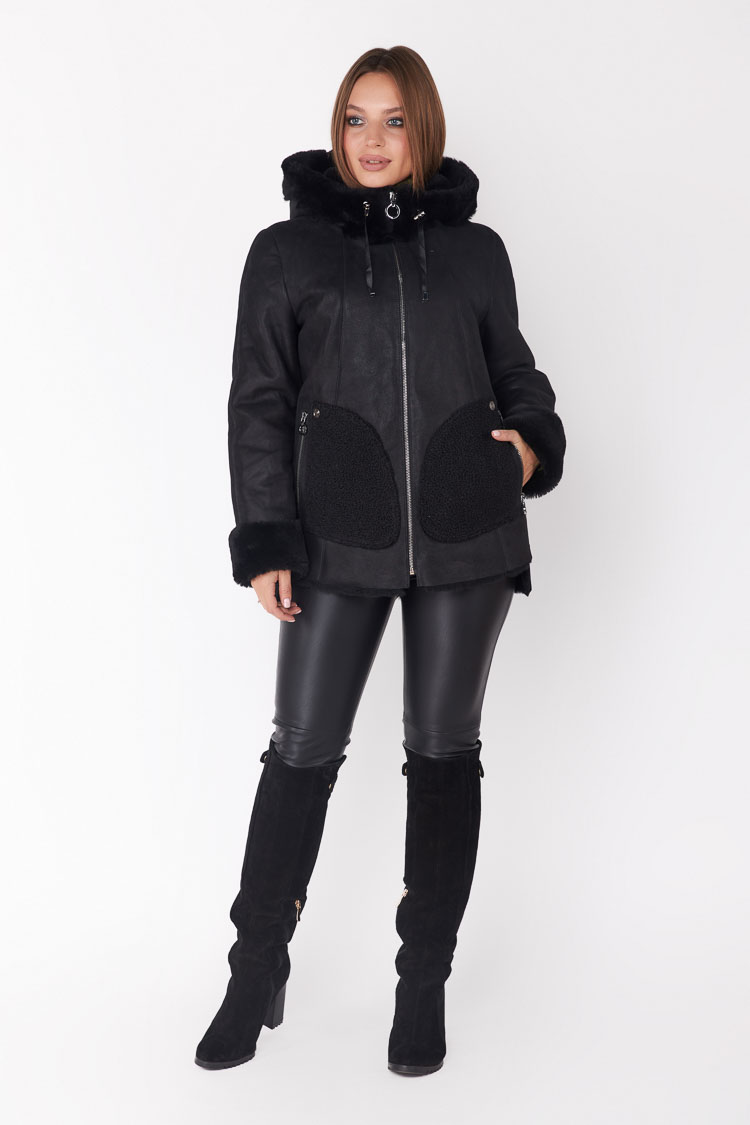 

Дубленка Mdk lux Mk-225/kps 2XL Черная 209730006