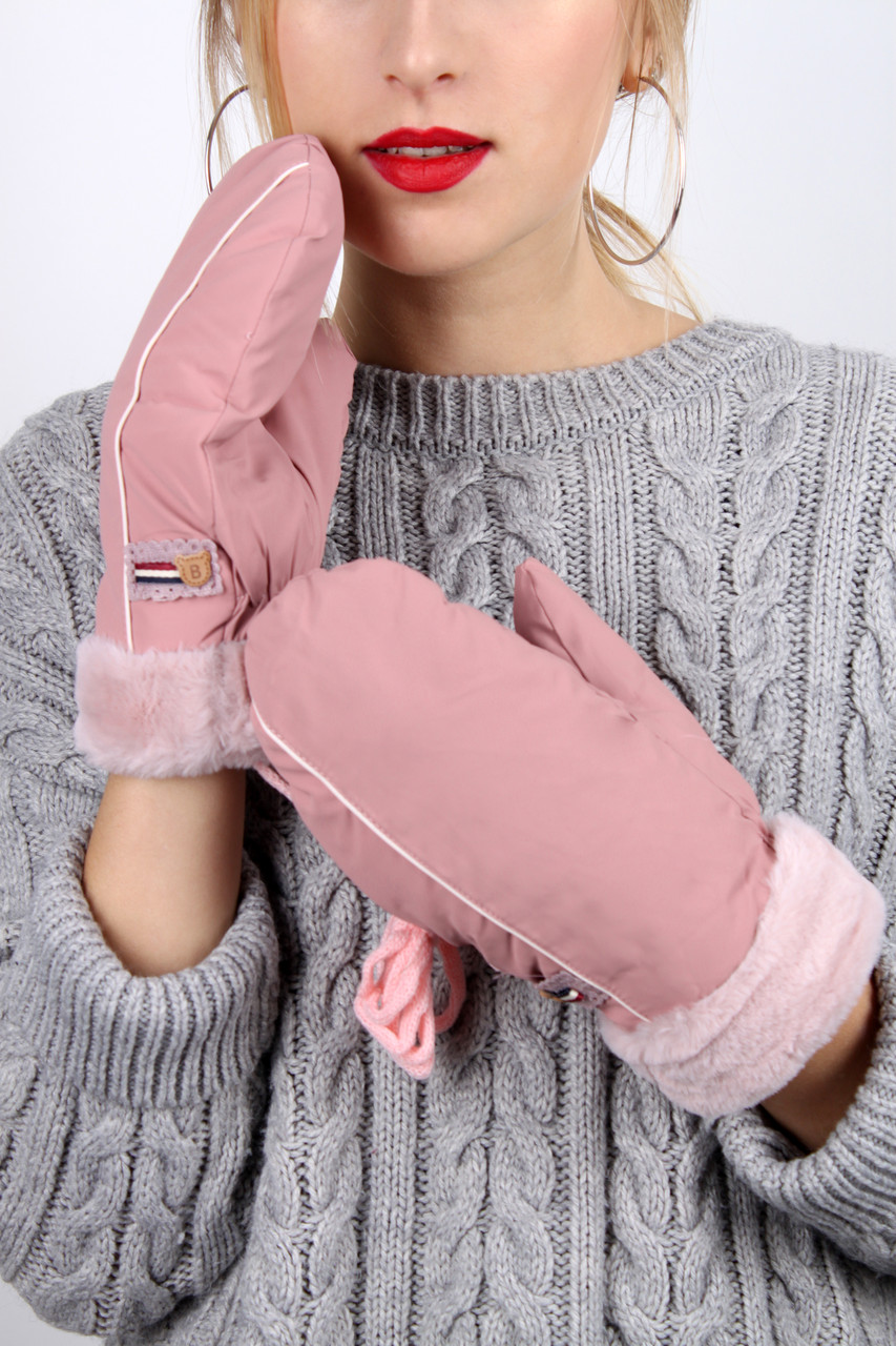 

Перчатки FAMO Женские варежки Велена розовые One size (G-1204)