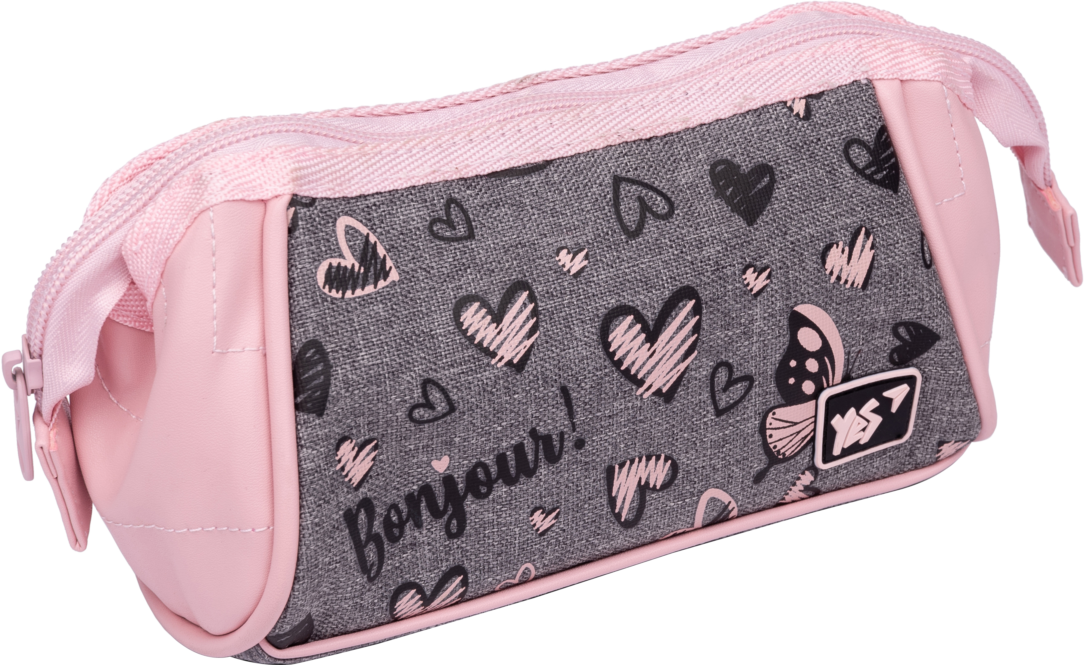 Пенал мягкий YES 1 отделение PH-7-1 Butterfly Серый (533217