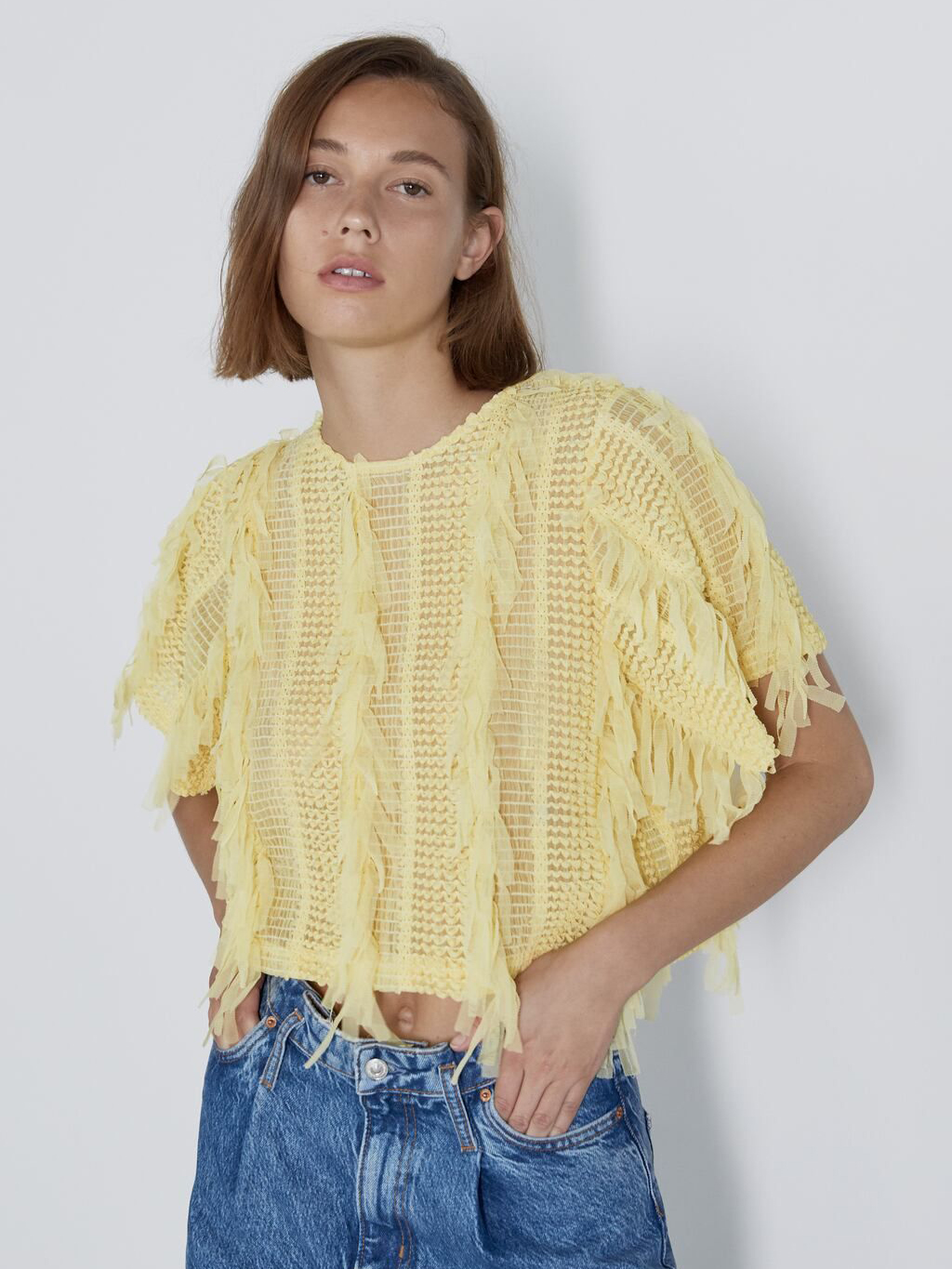 

Блузка Zara 02488130300 S Желтая