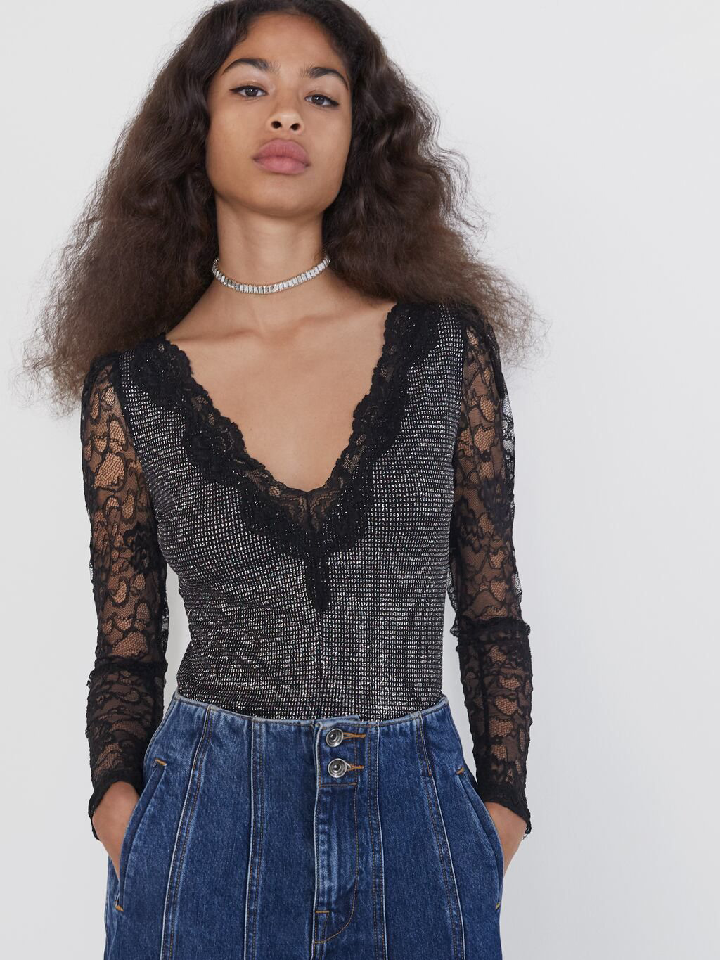 

Боди-блузка Zara 09173456800 M Серая