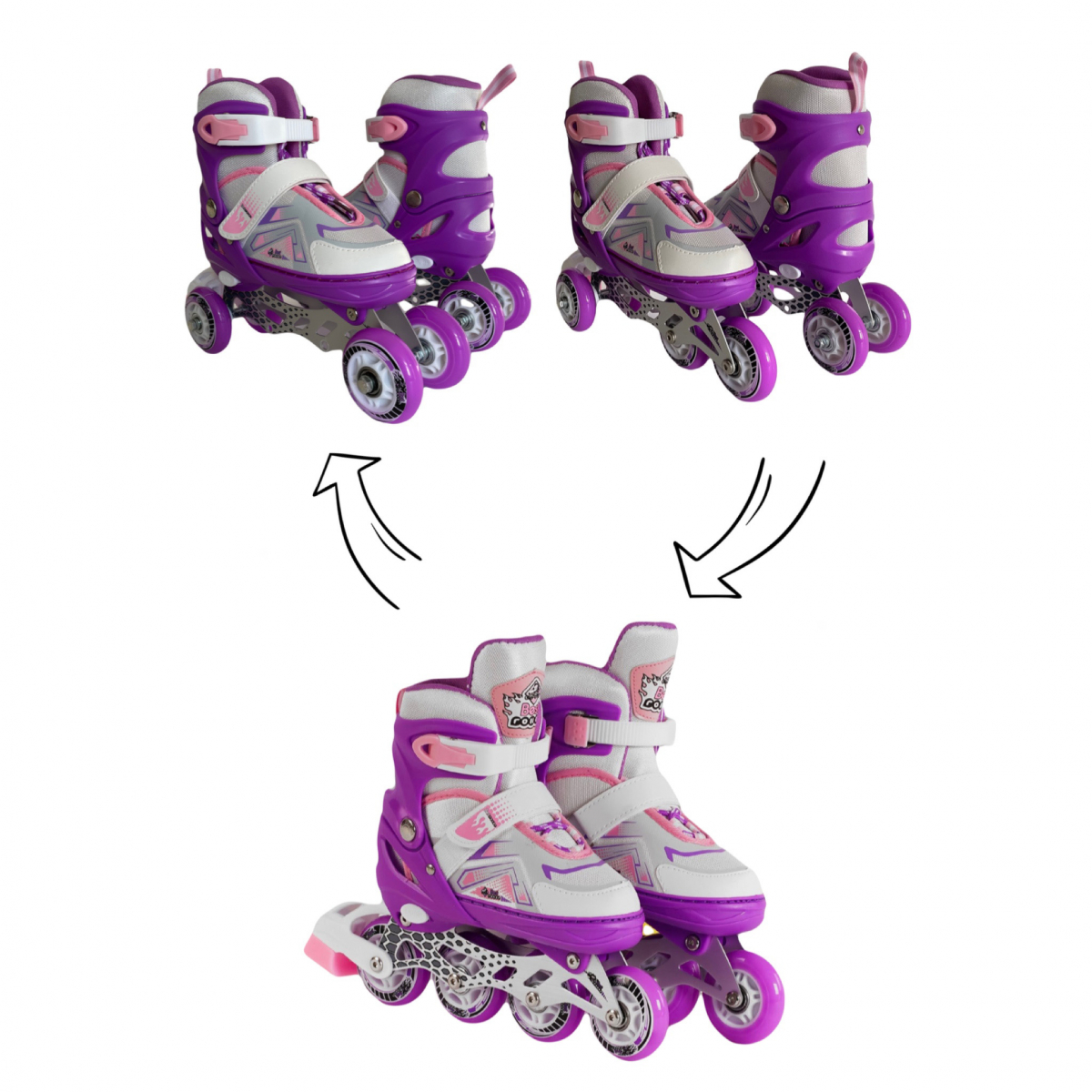 Дитячі ролики для початківців 3 в1 Best Roller 58774-S, розмір 28-32 ...