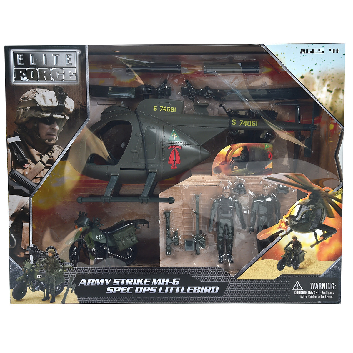 Игровой набор ELITE FORCE —МНОГОФУНКЦИОНАЛЬНЫЙ ВЕРТОЛЕТ MH-6 (вертолет,  мотоцикл, фигурки, аксесс.) – фото, отзывы, характеристики в  интернет-магазине ROZETKA от продавца: BookFast | Купить в Украине: Киеве,  Харькове, Днепре, Одессе, Запорожье, Львове