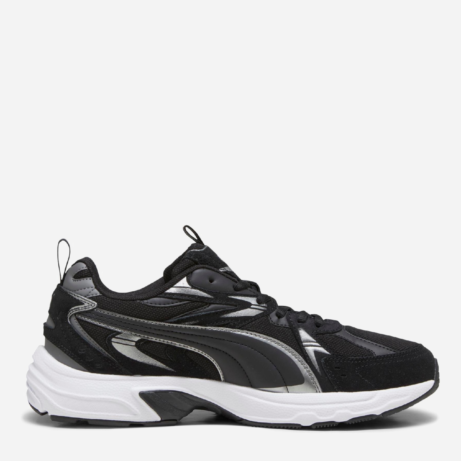 Акція на Чоловічі кросівки Puma Milenio Tech Suede 39348901 41 (7.5UK) 26.5 см Puma Black-Puma Aged Silver-Cool Dark Gray від Rozetka