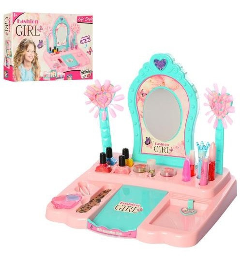 

Игровой набор с трюмо, косметика для девочек Fashion Girl