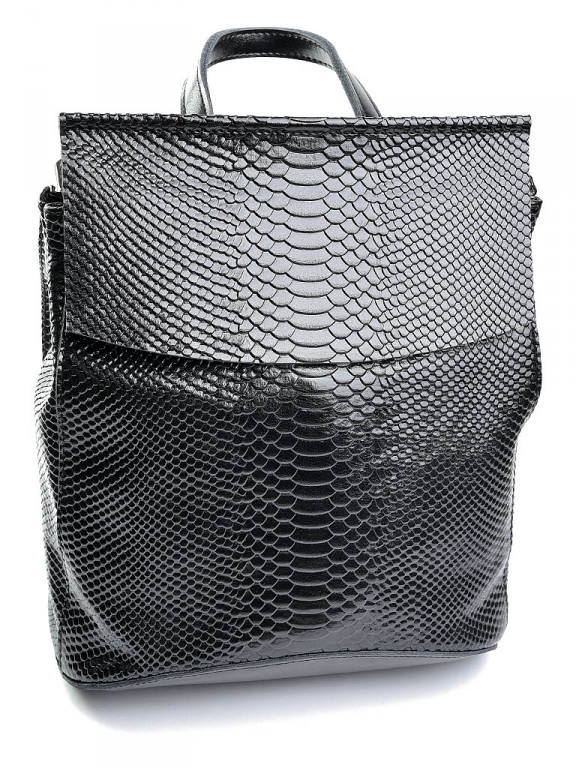 

Женская сумка-рюкзак кожаная кроко Case 8504-4 черная