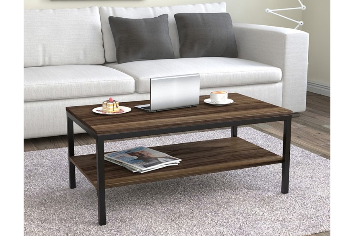 

Журнальный столик с деревянной полкой JecksonLoft "Kroper", сосна, 120*60 см, арт 058