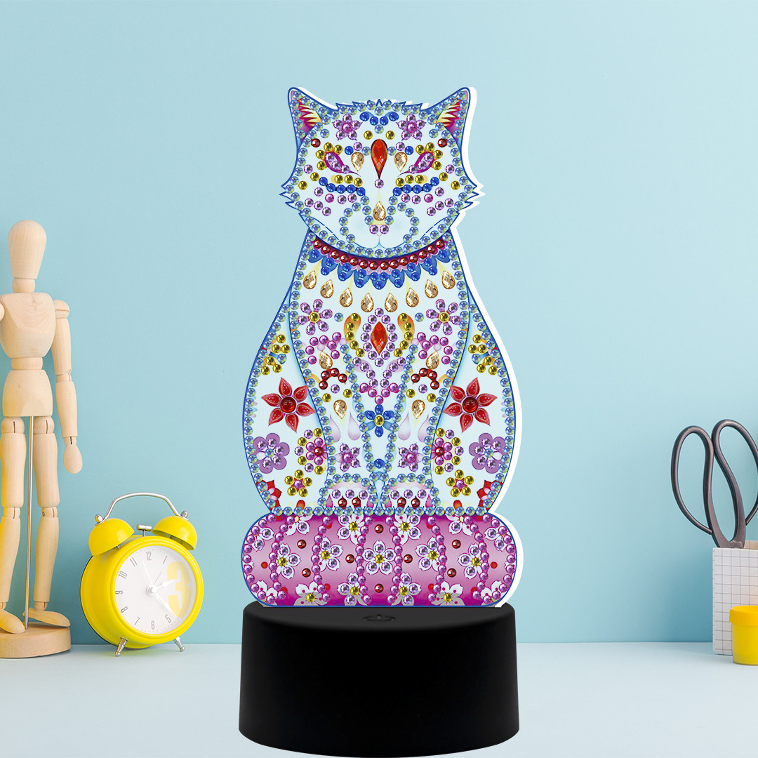 

Набор для творчества Crystal art светодиодный светильник с алмазной мозаикой Кошка (MI_DP04)