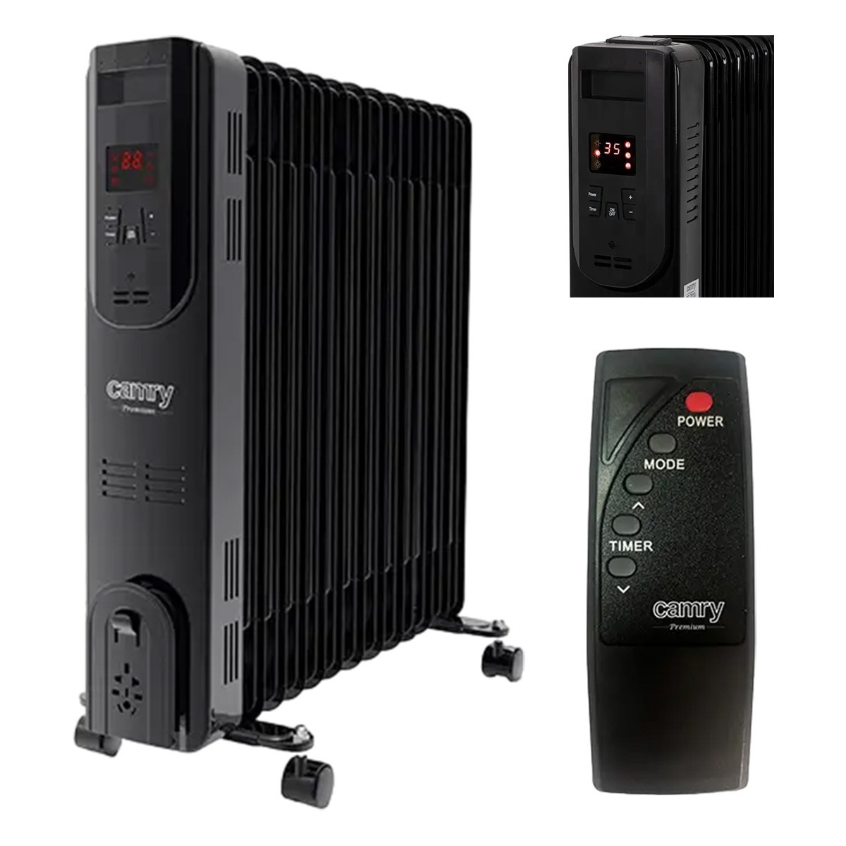 Масляный радиатор Camry CR 7814 2500 Вт 13 ребер с пультом защита от ...