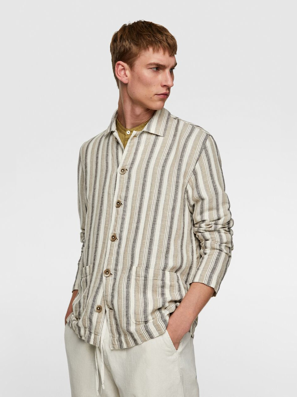 

Рубашка Zara 7545/308/712 M Бежевая