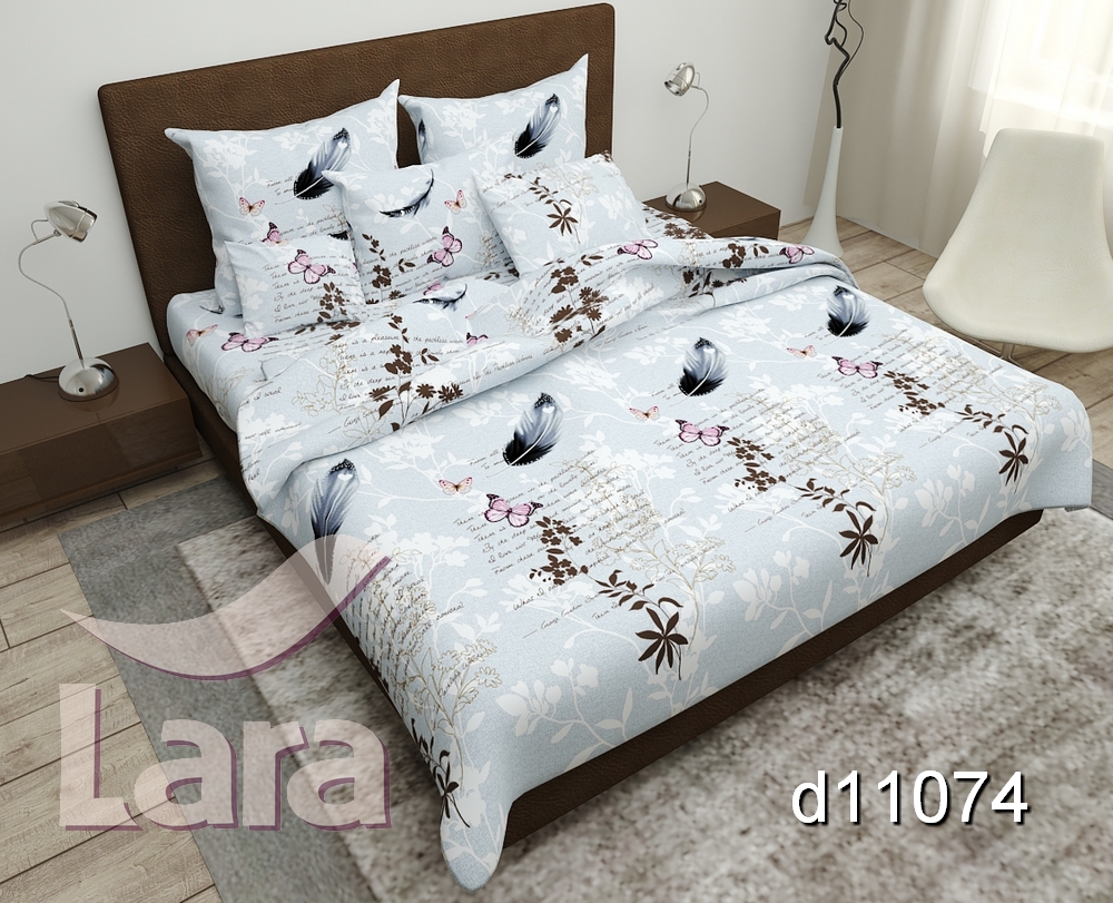 

Постельное белье LARA бязь d11074e евро 4 наволочки в комплекте