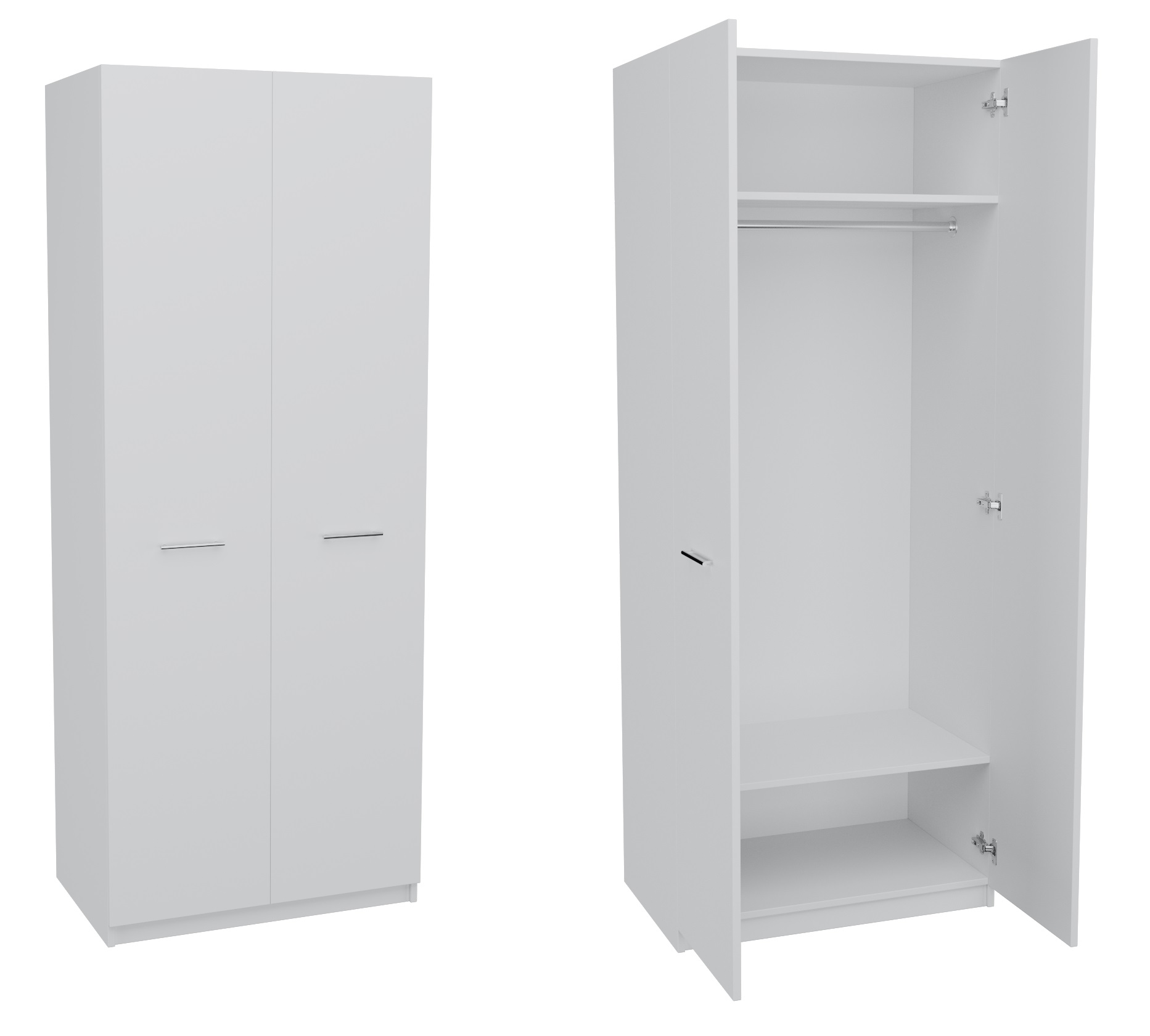 

Шкаф распашной 2-хдв. MebelLoft 80х50х210 см Белый 2509-01