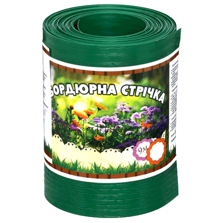 Бордюрная лента Альта-Профиль 9м x 20см x 0,5 мм зеленая без перфорации ...