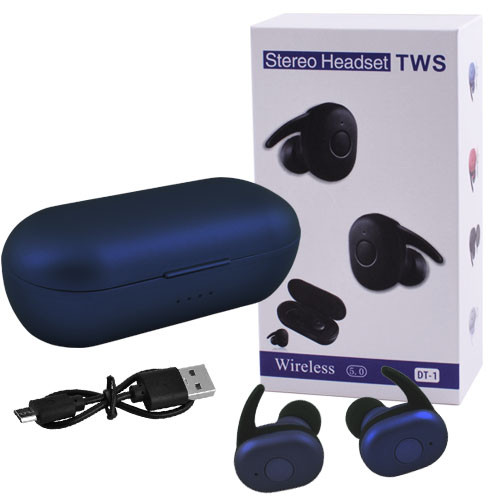 

Bluetooth-наушники DT1 с кейсом, blue
