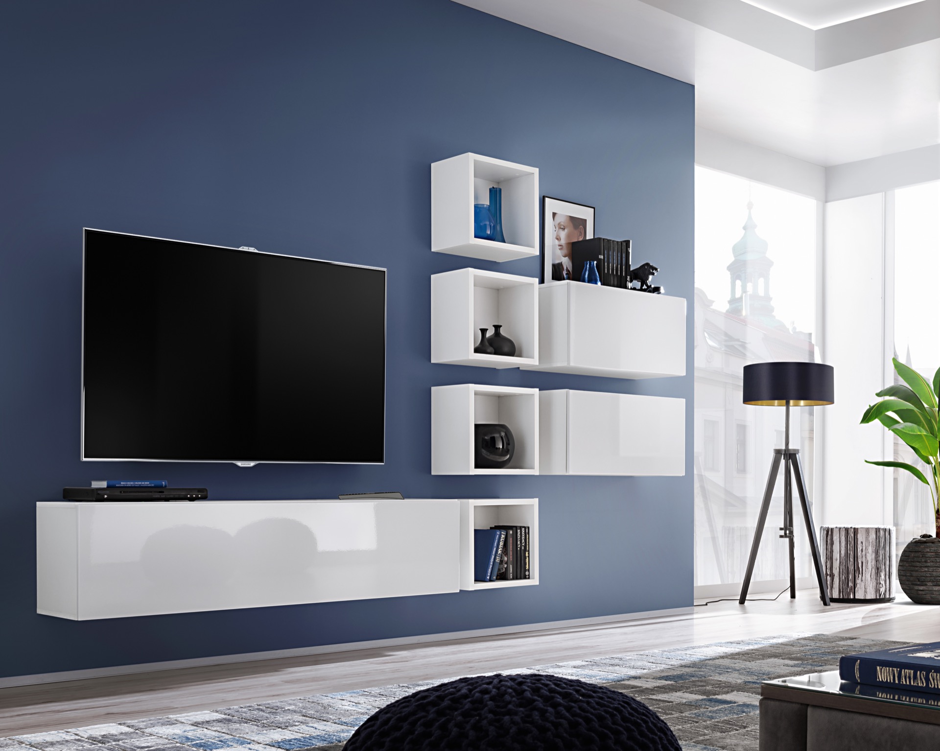 

Гостиная стенка из ДСП System Blox VII ASM Meble Польша Белый