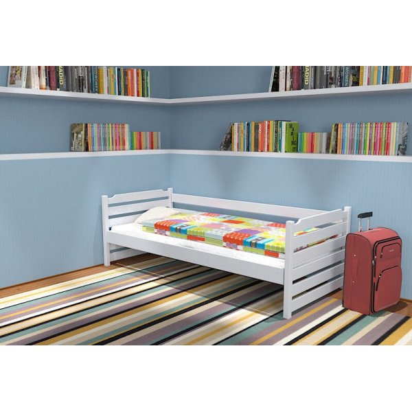 

Кровать односпальная в спальню из массива бука покрытие эмаль 90х200 Котигорошко Дримка