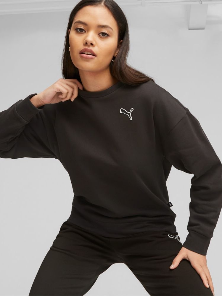 Акція на Світшот утепленний жіночий Puma Better Essentials Crew FL 67680301 L Black від Rozetka