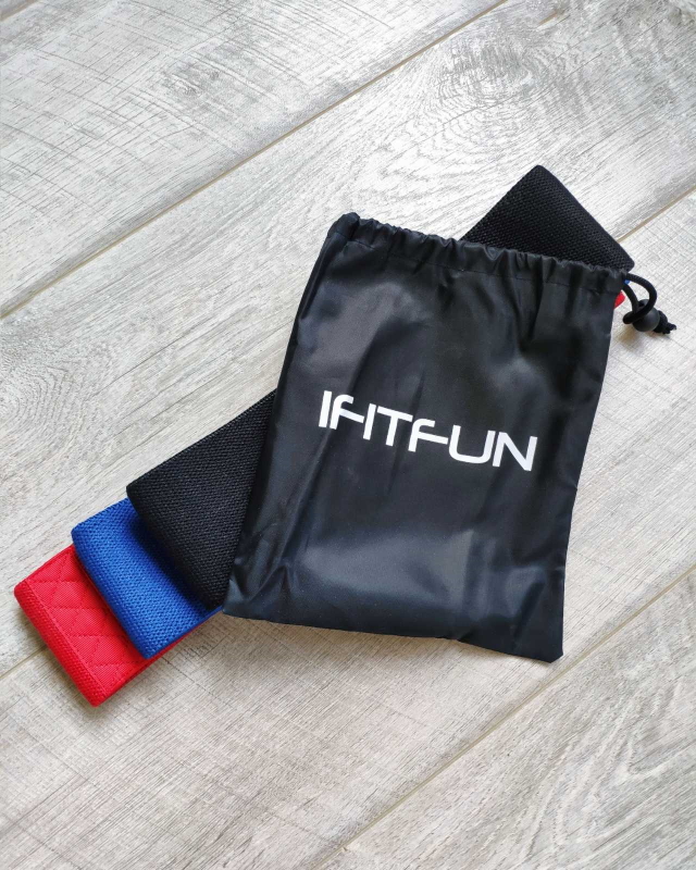 

Фитнес резинки для спорта в чехле ( тканевые резинки для фитнеса ) IFITFUN набор 3 шт