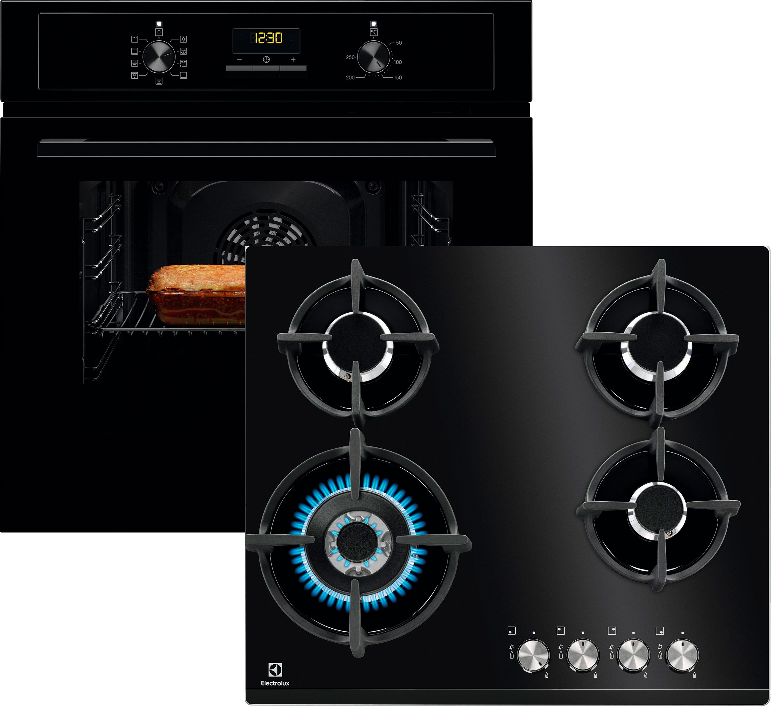 Духовой шкаф электрический ELECTROLUX EOF3H50BK + Варочная поверхность ...