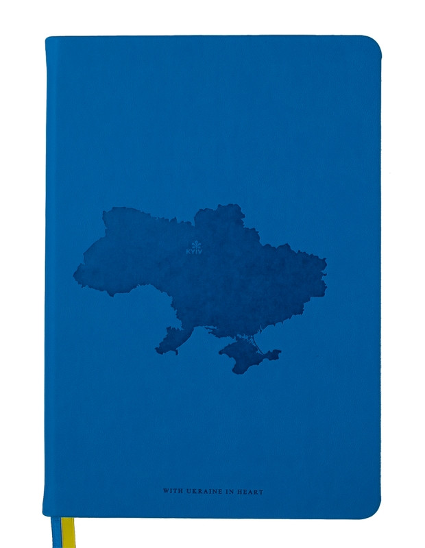 

Записная книга блокнот Buromax UKRAINE A5 96 л клетка иск.кожа синий (BM.295120-02)