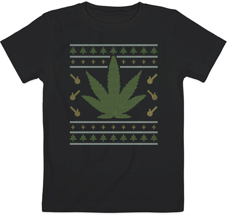 

Детская футболка "Weed Ugly Christmas" (чёрная) 12-13 152