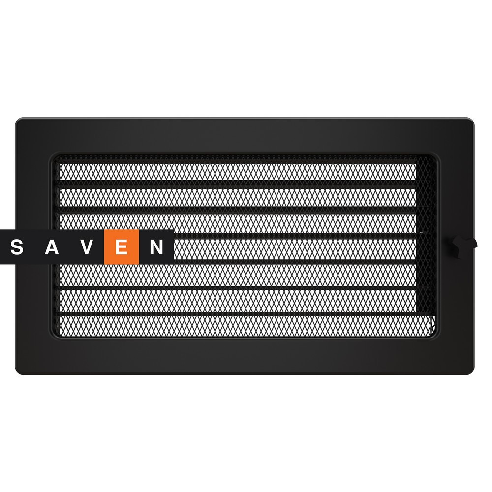 

Вентиляционная решетка для камина SAVEN 17х30 черная с жалюзи