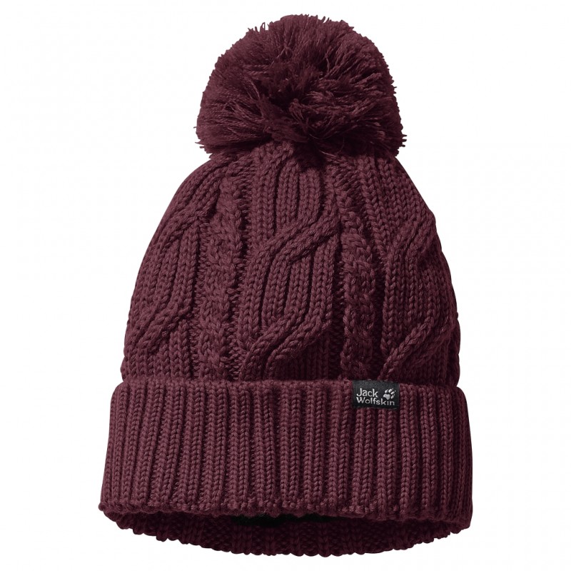 

Шапка STORMLOCK POMPOM BEANIE Jack Wolfskin 1905091-2201 OS Бордовый