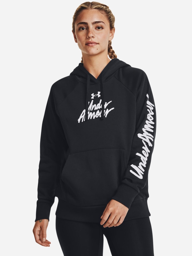 Акція на Худі тепле жіноче Under Armour Ua Rival Fleece Graphic Hdy 1379609-001 S від Rozetka