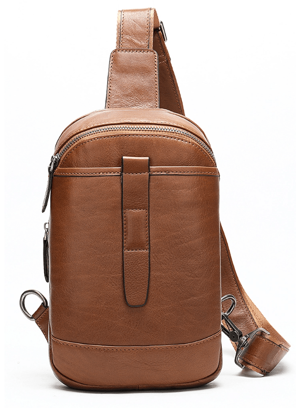 

Коричневая кожаная сумка слинг Tiding Bag M7019C