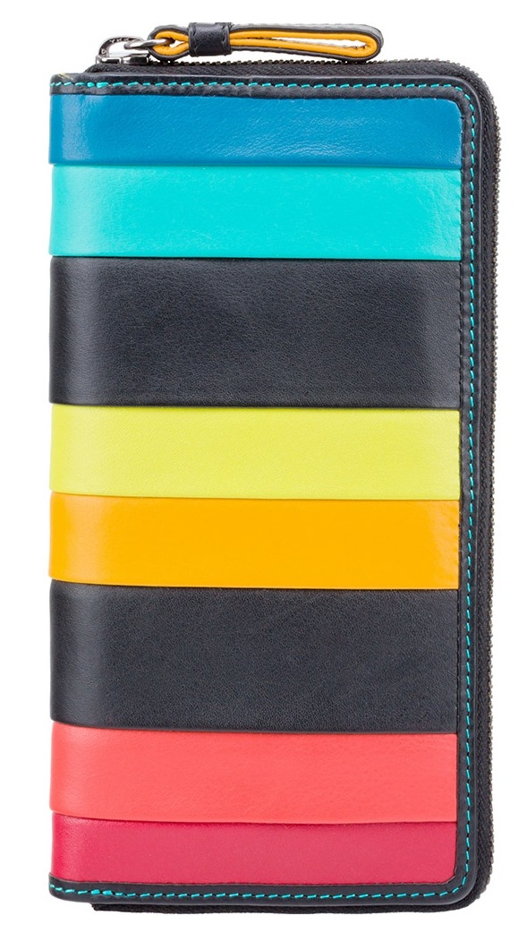 

Чёрный кожаный женский кошелёк-клатч Visconti STR5 BLK M Corfu c RFID