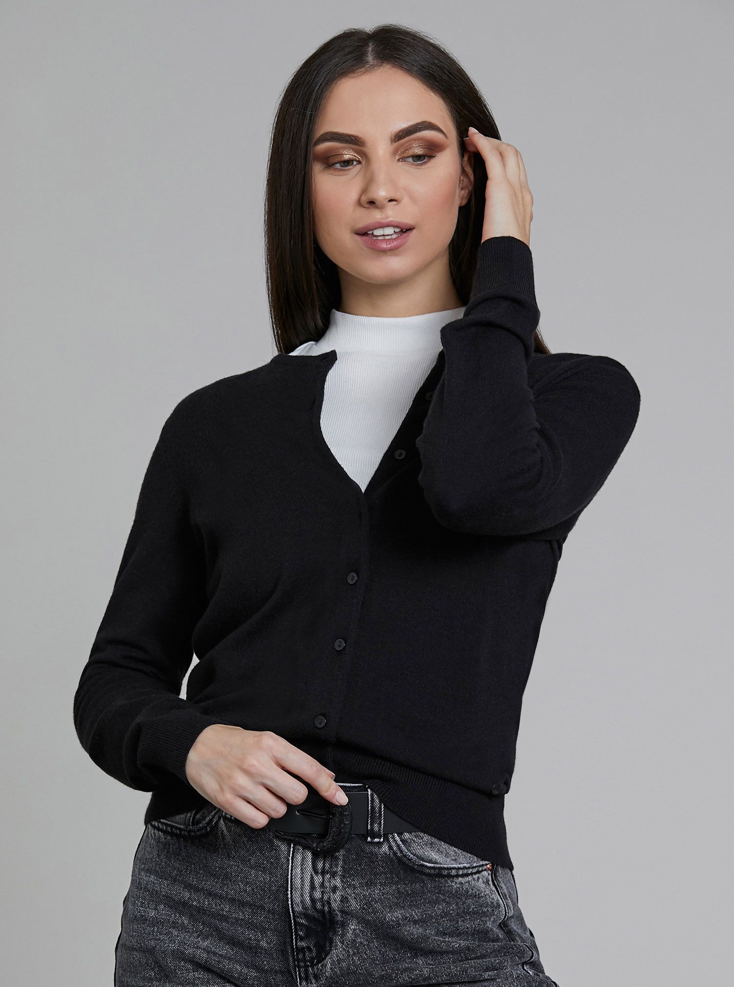 Кардиган Piazza Italia 316263 XL Black (2031626001063) низкие цены