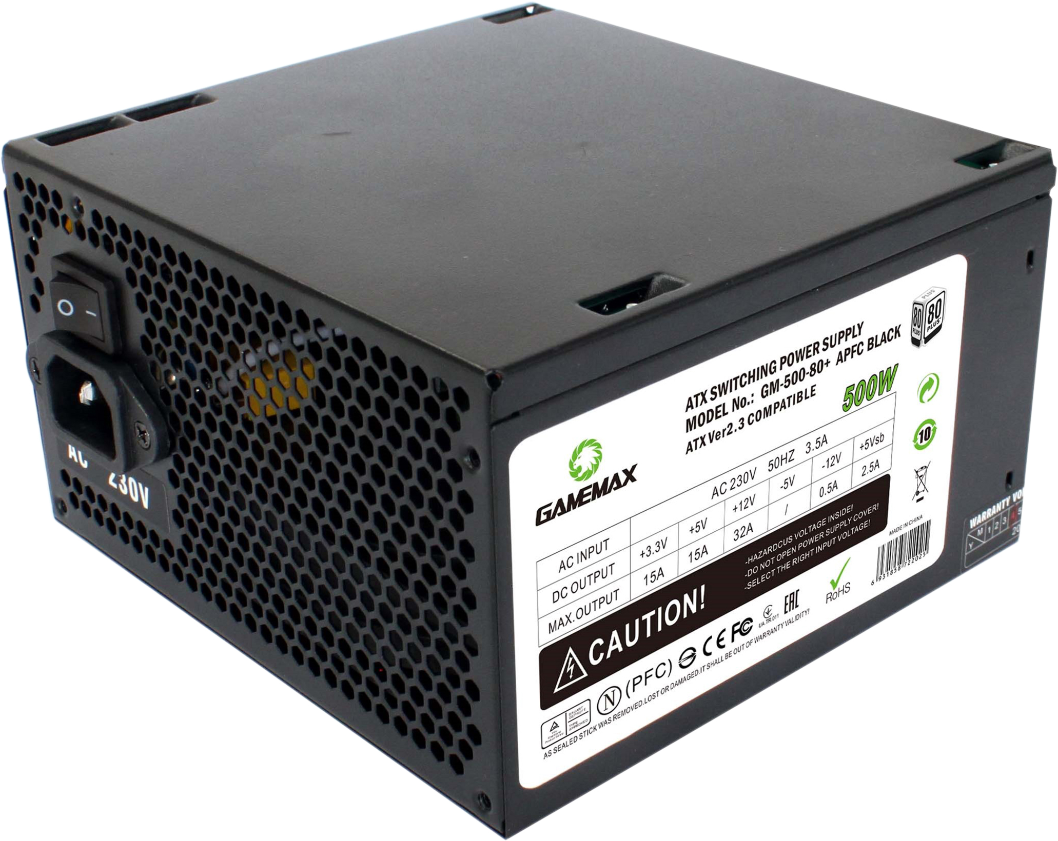 Блок питания GameMax GM-500 80+ APFC 500W – фото, отзывы, характеристики в  интернет-магазине ROZETKA