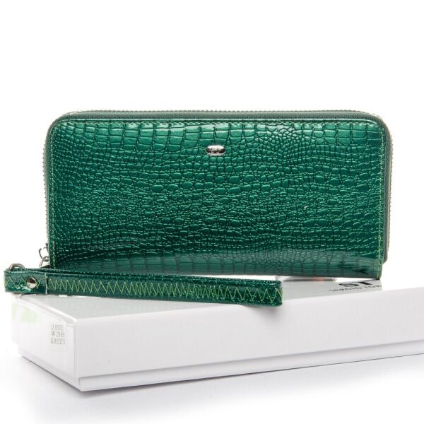 

Женский лакированный кошелек из кожи LR SERGIO TORRETTI W38 dark-green
