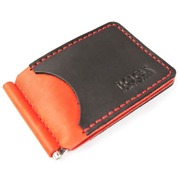 

Кожаный черно-оранжевый зажим ручной работы BOGZ «Jan» p34m5s1