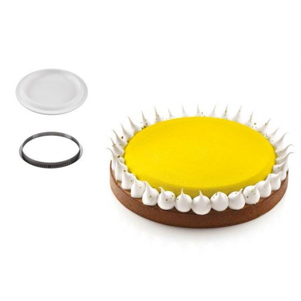 

Форма силиконовая Silikomart 205 мм h=20 мм +1 кольцо (d=250 мм h=20 мм) KIT TARTE RING ROUND D250