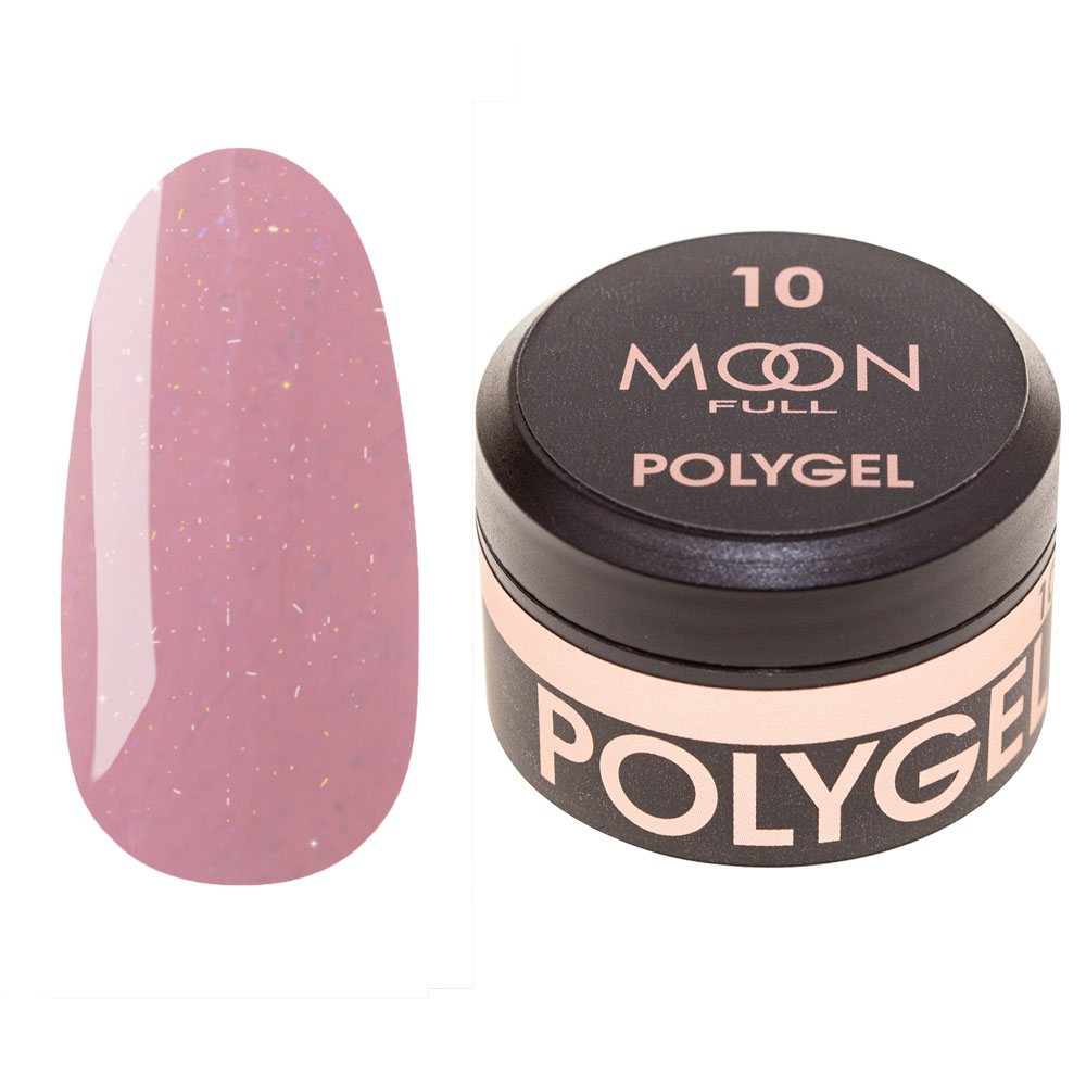 Полигель для наращивания ногтей Moon Full Poly Gel №10 Сочно-розовый с ...
