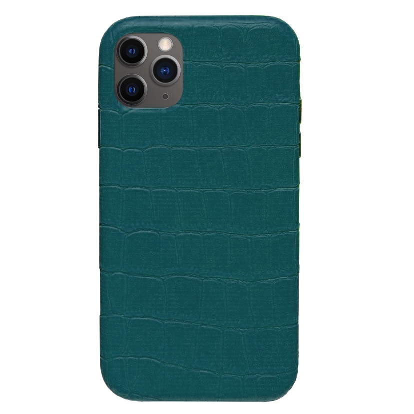 

Чехол CaseFashion Crocodile Full Leather для iPhone 12 Pro Max forest green